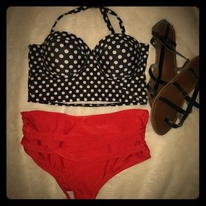 Vintage inspired two piece swim suit. Nwot